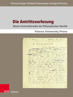 cover image of Die Antrittsvorlesung